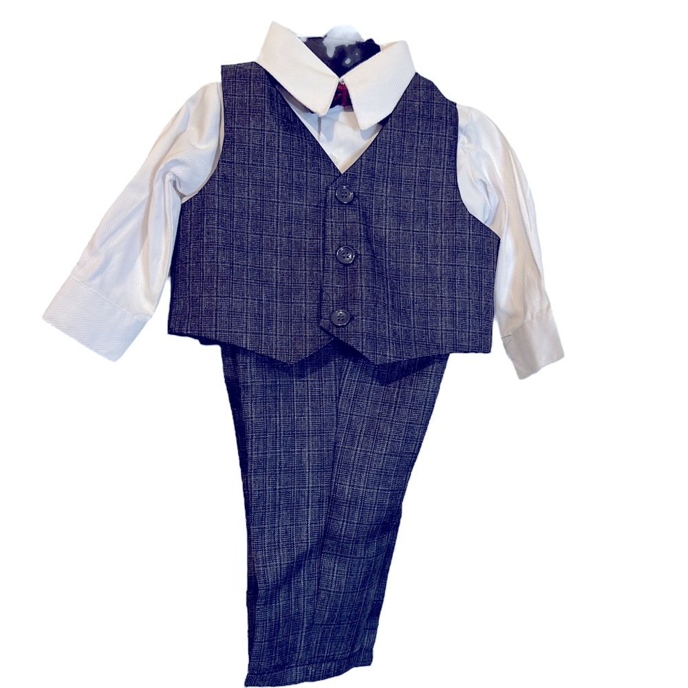 Andrew Fezza Kids Dress Set - Gray and White
